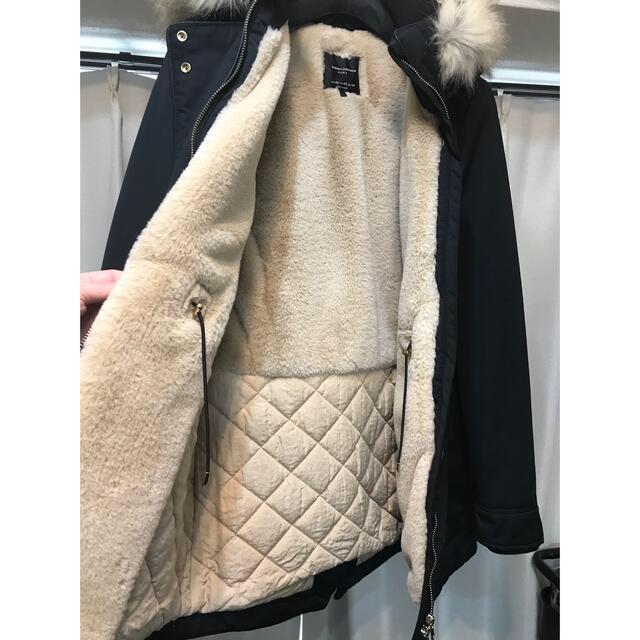 ZARA(ザラ)のZARA ザラ　モッズコート　黒　XS レディースのジャケット/アウター(モッズコート)の商品写真