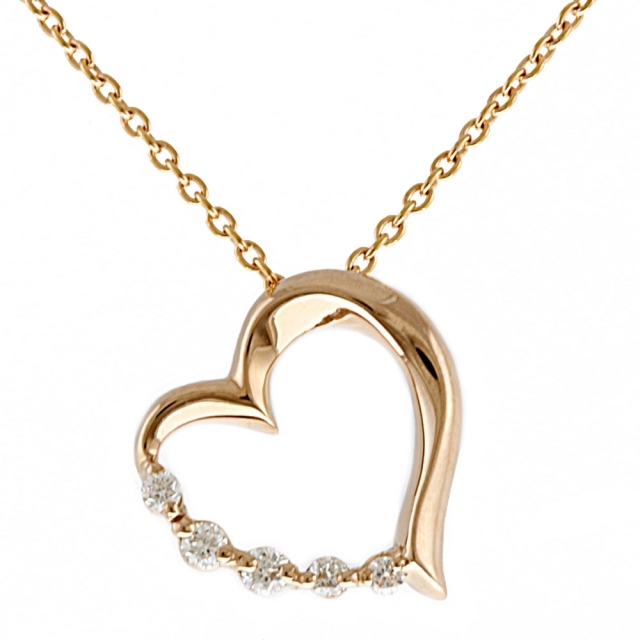 中古】スタージュエリー STAR JEWELRY ネックレス ハート K18