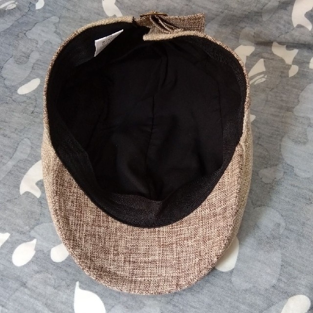 ハンチングコットンリネンコンビバックアジャスターベージュミックス メンズの帽子(ハンチング/ベレー帽)の商品写真