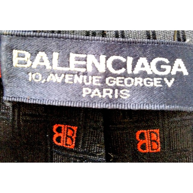 希少 レア BALENCIAGA BB ロゴ ネクタイ ブラック silk100