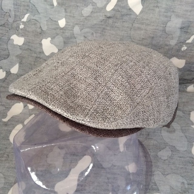 ポルコ様専用ハンチングコットンリネンコンビバックアジャスターグレーミックス メンズの帽子(ハンチング/ベレー帽)の商品写真