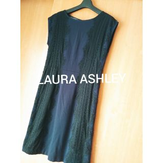 ローラアシュレイ(LAURA ASHLEY)のふりふり様専用♪LAURA ASHLEY★濃紺×レースワンピースローラアシュレイ(ひざ丈ワンピース)