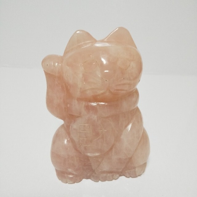 水晶パワーと招き猫パワーで金銭運UP!!ローズクォーツ(紅水晶)など 水晶パワーと招き猫パワーで金銭運UP!!ローズクォーツ(紅水晶)など
