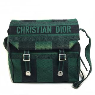 クリスチャンディオール(Christian Dior)のクリスチャンディオール Christian Dior ディオールキャンプ ギンガムチェック カバン 斜め掛け ショルダーバッグ キャンバス グリーン×ブラック(ショルダーバッグ)