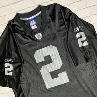 リーボック(Reebok)の【NFL】リーボック Reebok ゲームシャツ 黒 ブラック ワッペン 古着(ジャージ)