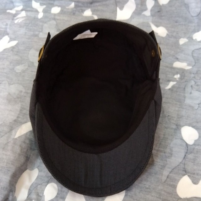 ハンチングマイクロチェック千鳥ブラック系 メンズの帽子(ハンチング/ベレー帽)の商品写真