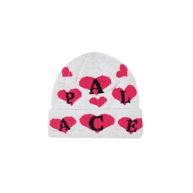 ニット帽/ビーニー Palace Love Me Jacquard Beanie White