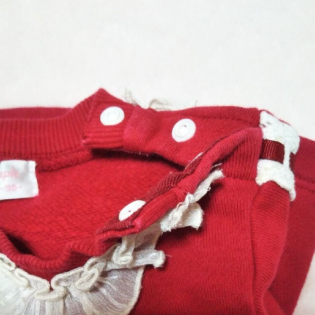 Shirley Temple(シャーリーテンプル)のShirleytemple トップス トレーナー赤サイズ90cm キッズ/ベビー/マタニティのキッズ服女の子用(90cm~)(Tシャツ/カットソー)の商品写真