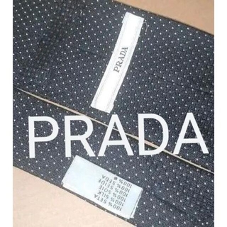 プラダ(PRADA)のプラダ ネクタイ ブラック ドット柄 PRADA スタイリッシュ 伊製 本物(ネクタイ)