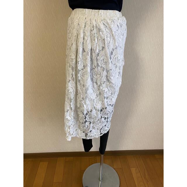 antiqua(アンティカ)のantiqua★大人のレーススカート白 レディースのスカート(ひざ丈スカート)の商品写真
