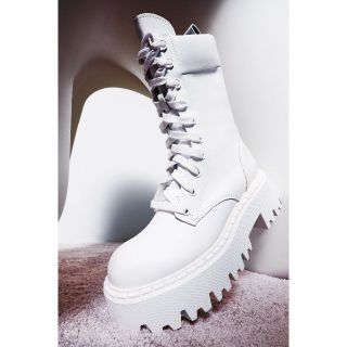 リックオウエンス(Rick Owens)の新品ZARAトラックソール厚底コンバットＺＩＰレザーブーツ４0(ブーツ)