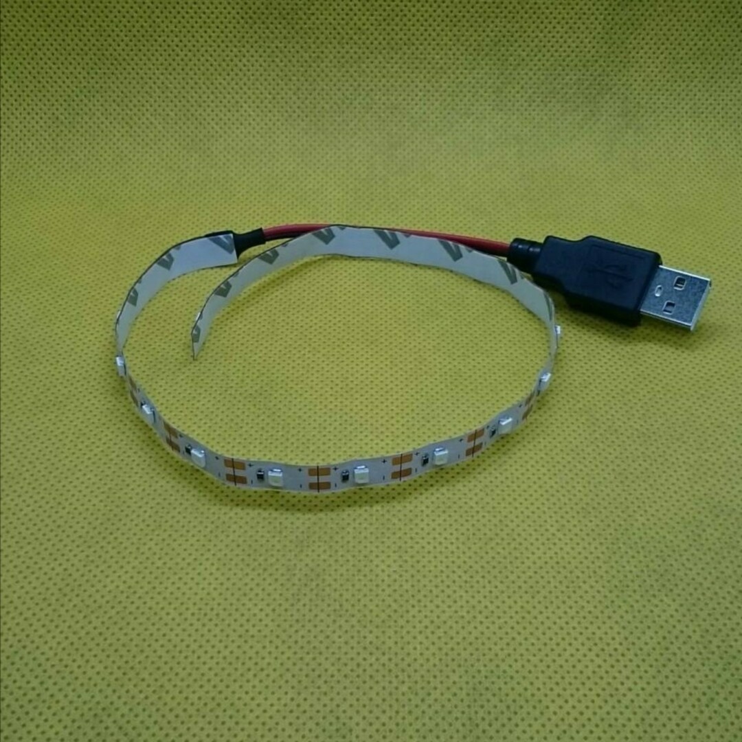USB LEDテープ 35cm【オーダー可能！】 1本非防水白 自動車/バイクの自動車(車内アクセサリ)の商品写真