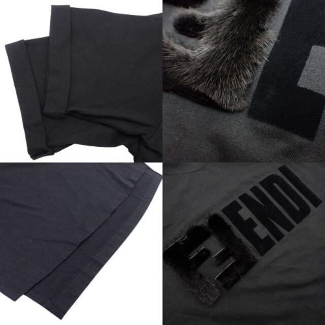 FENDI(フェンディ)のフェンディトップス ファーロゴ Tシャツ ブラック黒 40802009468 メンズのトップス(Tシャツ/カットソー(半袖/袖なし))の商品写真