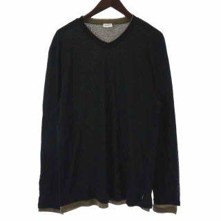 アルマーニ コレツィオーニ(ARMANI COLLEZIONI)のアルマーニ コレツィオーニ カットソー Tシャツ 長袖 ロンT XL 黒 カーキ(Tシャツ/カットソー(七分/長袖))