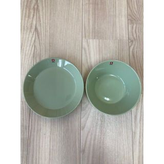 イッタラ(iittala)の【495】レア★イッタラ セラドングリーン　 プレート・ボウル 2点セット(食器)