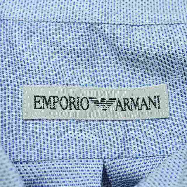 Emporio Armani(エンポリオアルマーニ)のエンポリオアルマーニ カジュアルシャツ カットソー 長袖 総柄 40 M 水色 メンズのトップス(シャツ)の商品写真
