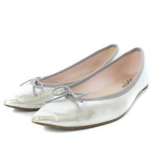 レペット(repetto)のレペット パンプス フラット 38.5 24.3cm シルバー色(ハイヒール/パンプス)