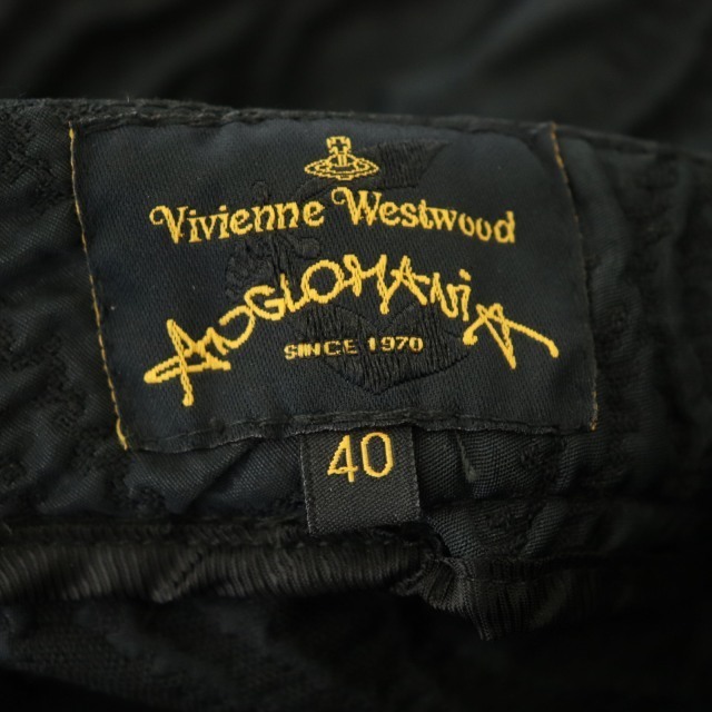 Vivienne Westwood(ヴィヴィアンウエストウッド)のヴィヴィアンウエストウッド アングロマニア 総柄ミニスカート タイト 40 黒 レディースのスカート(ミニスカート)の商品写真