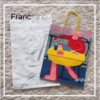 フランフラン(Francfranc)のフランフラン　ギフト　3点　ショップ袋　ラッピング袋　リボン(ショップ袋)