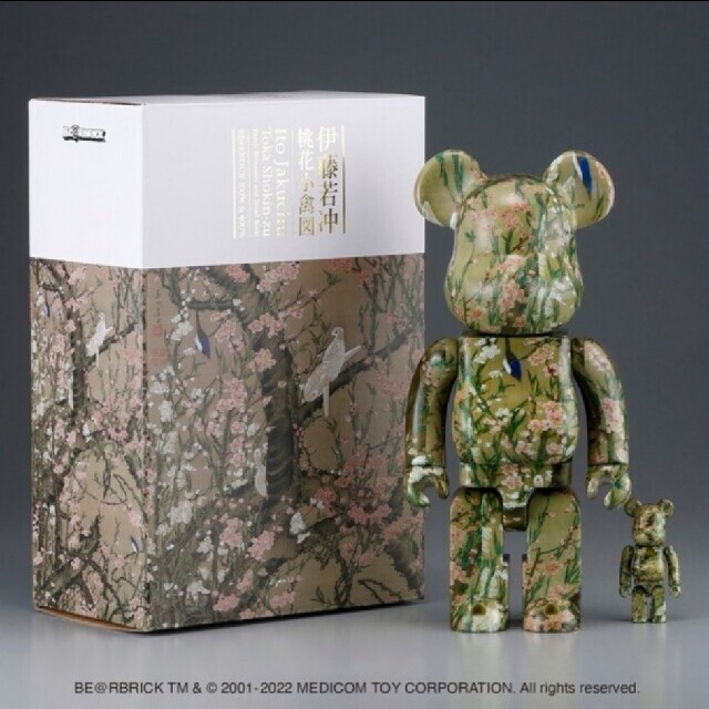 ベアブリックBE@RBRICK  伊藤若冲「桃花小禽図」 100% ＆ 400%