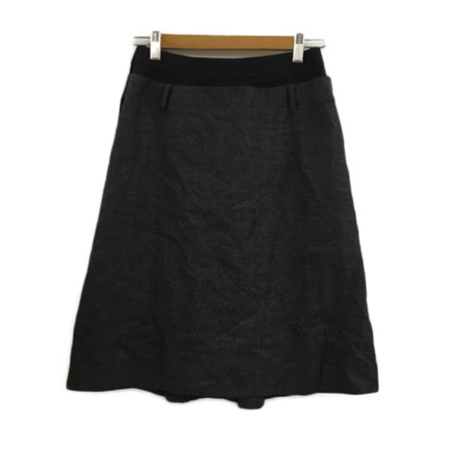 KNOT(ノット)のノット スカート フレア マタニティ ひざ丈 無地 0 グレー 黒 ブラック レディースのスカート(ひざ丈スカート)の商品写真