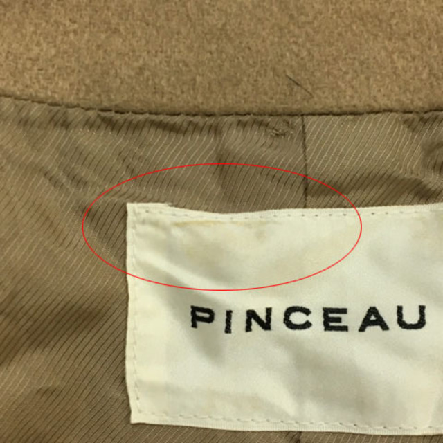 PINCEAU(パンソー)のパンソー コート ミドル丈 スタンドカラー ウール 無地 36 茶 ベージュ レディースのジャケット/アウター(その他)の商品写真