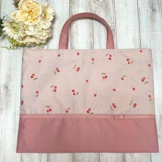 8 レッスンバッグ　Cherry Pink × DustyPink(バッグ/レッスンバッグ)