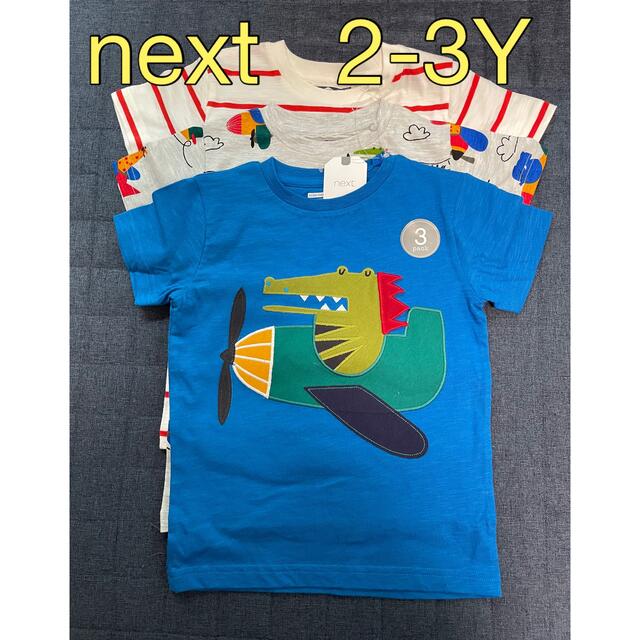 NEXT(ネクスト)の【新品】next Tシャツ 3枚組 赤 ブルー グレー 100 キッズ/ベビー/マタニティのキッズ服男の子用(90cm~)(Tシャツ/カットソー)の商品写真