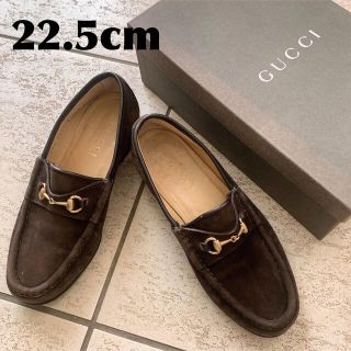 グッチ(Gucci)の【レア！】GUCCI   グッチ　ブラウンローファー　キッドスエード　仔山羊革(ローファー/革靴)