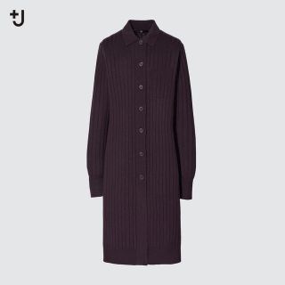 ユニクロ(UNIQLO)のプラスJ ＋J エクストラファインメリノリブロングカーディガン（長袖）S(カーディガン)