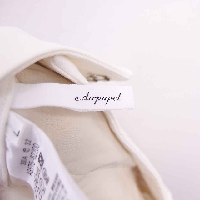 Airpapel (エアパペル)のエアパペル スラックス テーパード パンツ ジップフライ L アイボリー 白 レディースのパンツ(その他)の商品写真