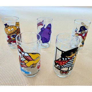 マクドナルド(マクドナルド)の1977年McDonaldland Action Series グラス5個セット(食器)