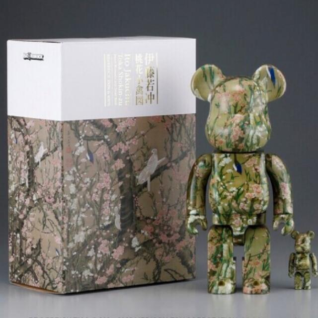 フィギュアBE@RBRICK  伊藤若冲「桃花小禽図」 100% ＆ 400%