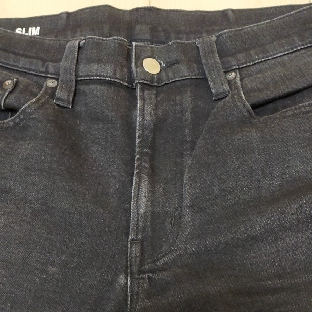 MUJI (無印良品)(ムジルシリョウヒン)の無印良品 ジーンズ 黒 SLIM 33インチ（83.5cm） メンズのパンツ(デニム/ジーンズ)の商品写真