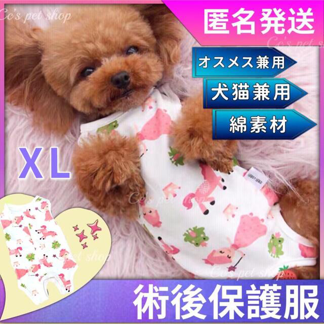 ペット術後服 エリザベスウエア 猫犬兼用 去勢服皮膚ケア避妊 ピンクxl雄雌兼用の通販 By Cc S Shop ラクマ