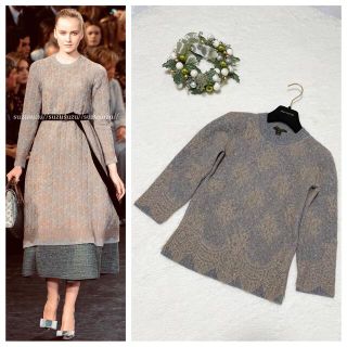 ルイヴィトン(LOUIS VUITTON)の本物 ルイヴィトン 花柄 フラワー レース 七分袖 ニット セーター XS(ニット/セーター)