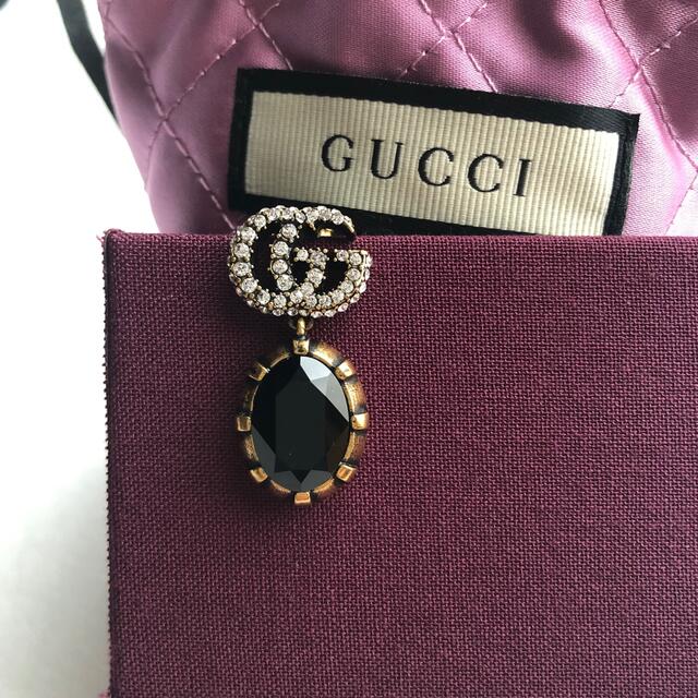 GUCCI クリスタル付き ダブルG ピアス ブラック BTS テヒョン 着用