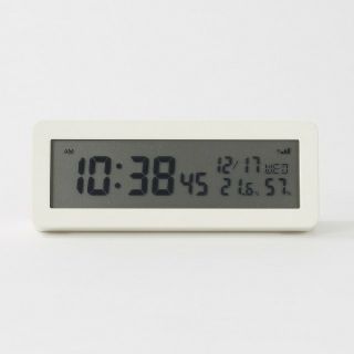 ムジルシリョウヒン(MUJI (無印良品))の■新品■  無印良品 デジタル電波時計(大音量アラーム機能つき)／ホワイト(置時計)