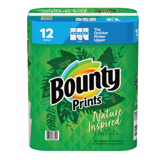 コストコ(コストコ)のBOUNTY キッチンペーパー　12ロール x 2袋 インテリア/住まい/日用品のキッチン/食器(収納/キッチン雑貨)の商品写真