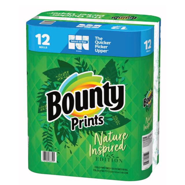 コストコ(コストコ)のBOUNTY キッチンペーパー　12ロール x 2袋 インテリア/住まい/日用品のキッチン/食器(収納/キッチン雑貨)の商品写真