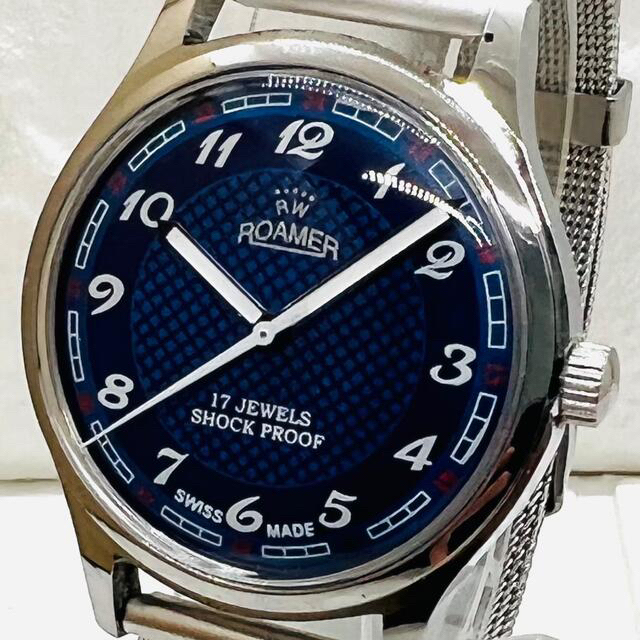 【美品】ROAMER/ローマー/腕時計/メンズ/機械式手巻き/ブルー | フリマアプリ ラクマ