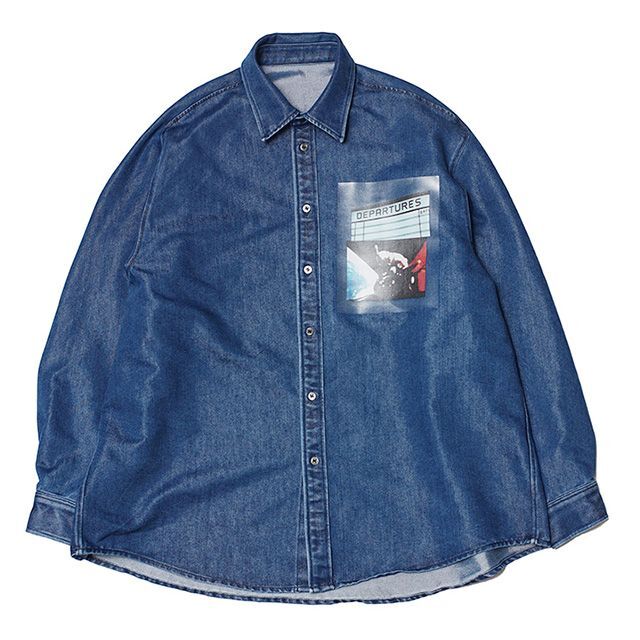 LAD MUSICIAN(ラッドミュージシャン)の20S/S Name. SHINY DENIM OVERSIZED SHIRT メンズのジャケット/アウター(Gジャン/デニムジャケット)の商品写真