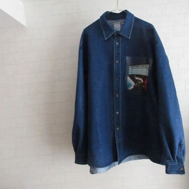 LAD MUSICIAN(ラッドミュージシャン)の20S/S Name. SHINY DENIM OVERSIZED SHIRT メンズのジャケット/アウター(Gジャン/デニムジャケット)の商品写真