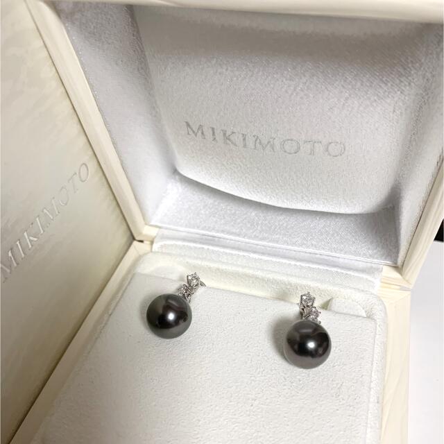 MIKIMOTO(ミキモト)の【ご専用】大玉ミキモト黒蝶バロックパールイヤリング ダイヤ付き レディースのアクセサリー(イヤリング)の商品写真