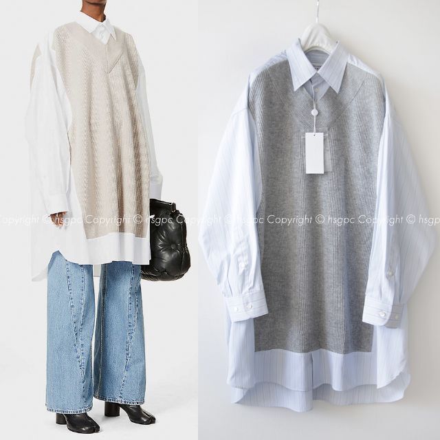 【定価16万】メゾンマルジェラ Spliced Knit shirt dres