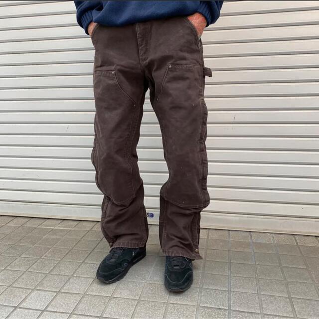 carhartt duck pants-brown