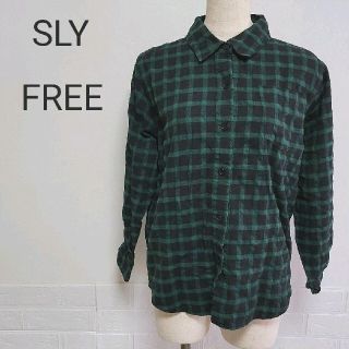 スライ(SLY)のSLY 　チェックシャツ　グリーン　フリー(シャツ/ブラウス(長袖/七分))