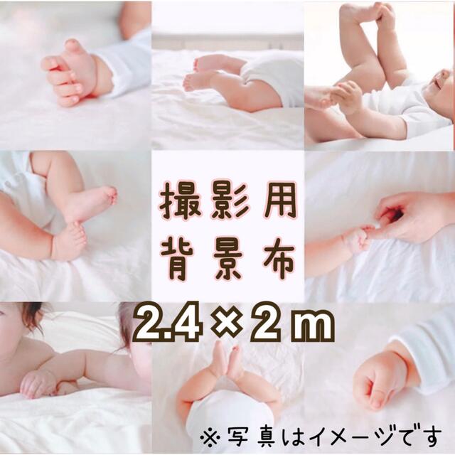 【取り付け金具付き】 撮影用 背景布 白 2m × 2.4m インスタ映え ハンドメイドの素材/材料(生地/糸)の商品写真