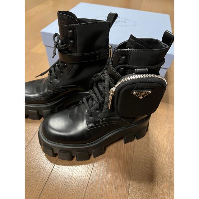 ❤️ PRADA プラダ モノリスブーツ レザー ナイロン 黒 35-tops.edu.ng
