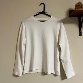 ムジルシリョウヒン(MUJI (無印良品))の無印良品　MUJI  白　長袖Tシャツ　カットソー　スムース編み(Tシャツ(長袖/七分))